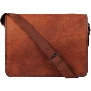 New Men s Vintage Goat Leather Full Flap Messenger Laptop Satchel Shoulder Bag - Publicité