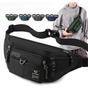 Hommes taille Fanny Pack ceinture fronde poitrine sac voyage multi-poche militaire mode argent mâle Nylon pochette sac à main Bum hanche sacs - Publicité