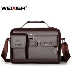 WEIXIER hommes sacs de messager de haute qualité affaires bureau porte-documents mode sacs à bandoulière hommes épaule sacs en cuir PU - Publicité