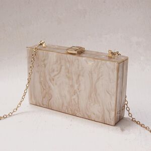 Femme nouveau accessoire de mode marque solide acrylique petits sacs à bandoulière Beige fête sacs de soirée mariage femmes à la mode décontracté pochette sac à main - Publicité