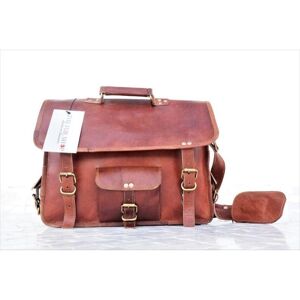 Sac messager crossbody Grand sac pour ordinateur portable Sac de bureau rustique Sac à bandoulière Porte-documents en cuir Sac en cuir fait à la main Sac cadeau en cuir marron rustique - Publicité