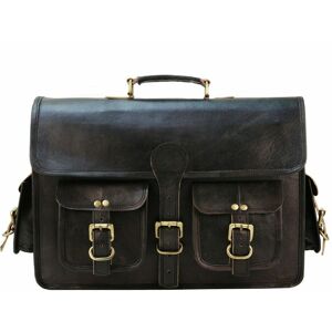 18  Men s Handmade Black Leather Messenger Shoulder Bag Laptop Briefcase Travel - Publicité