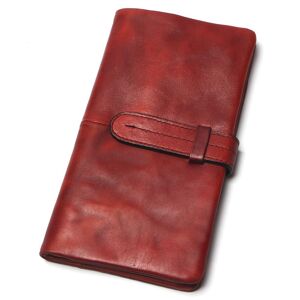 TAUREN Dip Dye fait à la main Long portefeuille rouge en cuir véritable pochette homme Walet marque de luxe femmes sac à main Long - Publicité