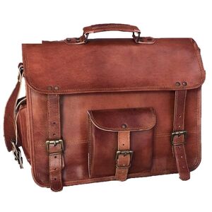 Vintage Goat leather Bags Cartable en cuir véritable vintage pour homme Messenger Man Laptop Briefcase Bag HandBag - Publicité