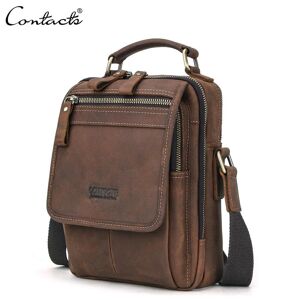 CONTACTS CONTACT S Crazy Horse cuir hommes sac de messager Vintage homme sacs à main pour 7.9 iPad sacs à bandoulière de haute qualité fourre-tout sac à bandoulière - Publicité