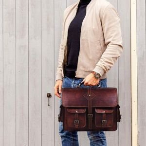 Men s Vintage New Brown Genuine Leather Messenger Laptop Satchel S Shoulder Bag - Publicité