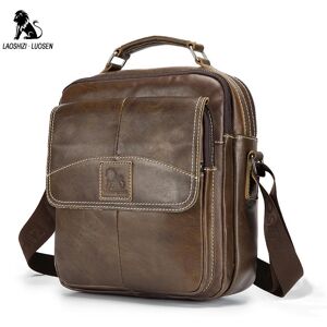 LAOSHIZI sacs à bandoulière en cuir véritable pour hommes sac de messager fourre-tout Vintage sacs à bandoulière sac à main - Publicité