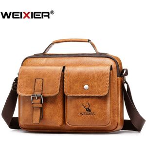 WEIXIER sac de messager hommes sac à main en cuir Pu sac de voyage pour hommes sac à bandoulière pour hommes mallette de bureau fourre-tout - Publicité