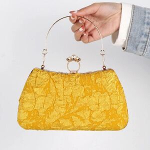 Sac à main de luxe jaune pour femmes, pochette de printemps de styliste, pochette plissée de qualité, sacs croisés de mariage à la mode - Publicité