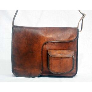 Vintage Goat leather Bags Sac à bandoulière en cuir Vintage pour hommes, sacoche pour ordinateur portable d'affaires - Publicité