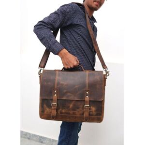 Handmade Buffalo Leather Messenger Cross-Body Laptop Bag Office Handbag Briefcase Rustic Vintage Messenger Bag for Men Women Mother Day Gift - Publicité