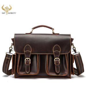 Le aokuu Hommes Crazy Horse Cuir Antique Vintage Design Business Porte-documents Sac Attaché Messenger Bag Tote Portfolio - Publicité