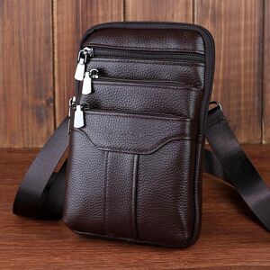 niubest Sac à bandoulière en cuir véritable pour hommes, sac à bandoulière pour téléphone portable, étui de téléphone, ceinture, sacs de taille, pochette, petit messager mince - Publicité