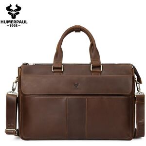 HUMERPAUL – mallette en cuir véritable pour hommes, porte-documents haut de gamme, sac à main multifonctionnel de grande capacité, sacoche - Publicité