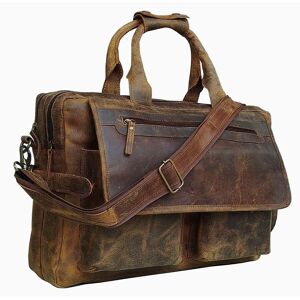 Men s Leather Bag Business Messenger Laptop Shoulder Briefcase Handbag Brown - Publicité