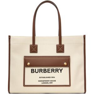 Burberry Moyen cabas Freya blanc cassé et brun clair - UNI - Publicité