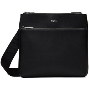 Boss Sac enveloppe noir à logos et à étiquette à rayures - UNI - Publicité