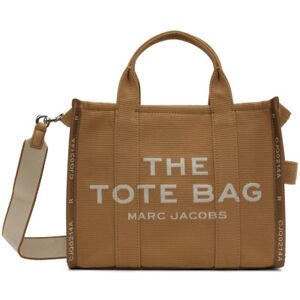 Marc Jacobs Moyen cabas 'The Tote Bag' brun clair à logo et texte en tissu jacquard - UNI - Publicité