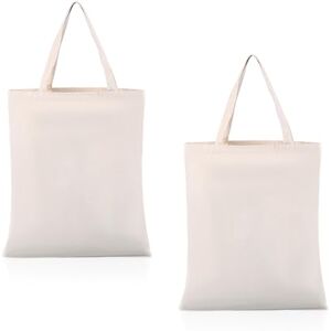 FURREN 2 Pièces Lot Tote Bag Vierges Sac en Toile Sac en Tissus Sac Coton Sac Tote Bag en Toile Sac en Jute Sac Cabas Toile Sacs de Courses Tot Bag Sac Tissus Blanc Sac à Bandoulière - Publicité