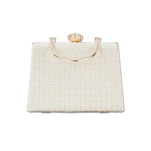 CORIOS Sac de Soirée Femme Sac en Strass à la Main Bourse de Ceremonie Diamond Embrayage Sacs Fourre-Tout Sacs à Main D'épaule de Mariée Pochette pour Ceremonie Mariage Fête Cocktail Beige - Publicité