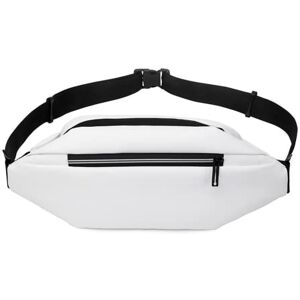 GDHOXA Sac banane pour homme Grande capacité Multifonction Personnalité Léger Pour l'extérieur, blanc, 25*15*10 cm - Publicité