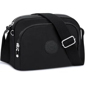 Faneam Sac à Bandoulière Femme Décontracté Sacoche d'Epaule Multi-Poches, Sacoche Messenger Téléphone en Nylon Mode, Sac Besace Casual pour École,Voyage,Shopping, Noir - Publicité