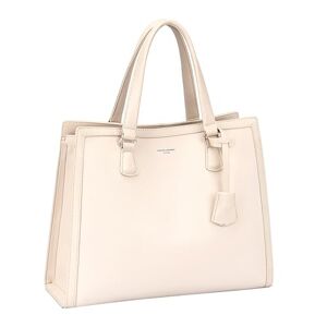 David Jones Paris Sac Cabas porté main Femme Sac cabas porté épaule Sac à main Tote Taille Moyenne Simili Cuir PU Travail Bureau Fille Mode Classique Tendance Tote Bag (Beige) - Publicité