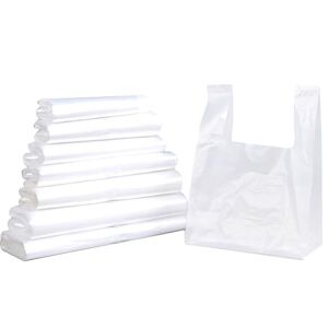 AURSTORE BASA Sacs Bretelles Plastique Biodegradable, Sac de Course a Bretelle,Sac Plastique Biodegradable, Sac Plastique (Blanc, 27X50(1000pcs)) - Publicité