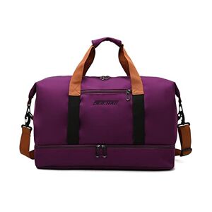 FANDARE Sac de Voyage Bagages Cabine Sac à Main Sacs polochons Sacs de Nuit Sac Weekend Sac de Plage Sac de Sport Fitness Femme Homme Sac Fourre-Tout avec Compartiment à Chaussures Violet foncé - Publicité