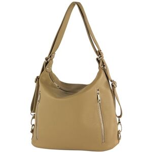 modamoda de T249 – ital. Sac à dos 2 en 1 pour femme en cuir, Gris beige., m - Publicité