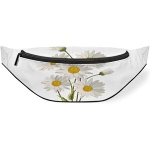 WowPrint Sac banane marguerites blanches pour femmes, hommes, filles, garçons, enfants, marguerites, sac banane pour voyage, sport, course à pied, couleur, M - Publicité