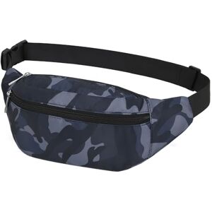 Qinlov Sacs Banane Ville De Sécurité pour Voyage Randonnée Homme Femme, ACS de Sport Vélo à Dos Waist Fanny Pack Running Outdoor Sport de Randonnée (Camouflage Noir) - Publicité