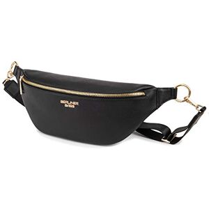 Berliner Bags Premium Sac Banane Mona XL en Cuir pour Femme Homme Fanny Pack (Noir / Or) - Publicité