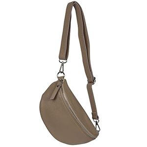 AMBRA Moda AmbraModa  Petit sac banane unisexe en cuir véritable, Taupe clair, 23/7/12 cm, Sac banane, sac à bandoulière - Publicité