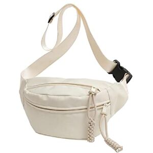 Générique Sac à bandoulière pour homme et femme avec sangle réglable Couleur unie Poche de poitrine, Blanc - Publicité