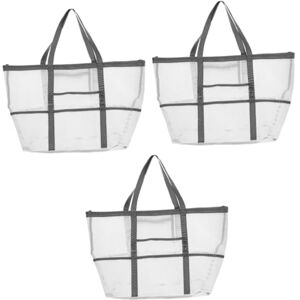 minkissy Lot de 3 sacs de plage, panier de douche, sac à cosmétiques, sac fourre-tout de plage, sac à main de voyage, sac de toilette en maille, fourre-tout d'été, sac de maquillage de voyage, sac à - Publicité