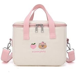 PORRASSO Sac Isotherme Repas Poids Léger Sac à Lunch Lunch Bag Panier Repas Isolé pour Femme Adolescents Enfant Bureau L'école Pique-Nique Extérieur Rose - Publicité