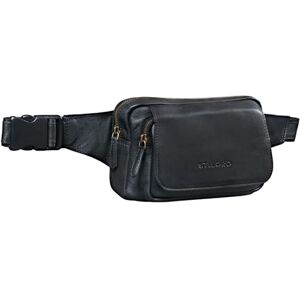 STILORD 'Boston' Vintage Sacoche Banane en Cuir Ceinture Réglable Poche Ventrale Sac Banane idéal Sport Voyages Quotidien Durable pour Homme Femme, Couleur:Noir - Publicité