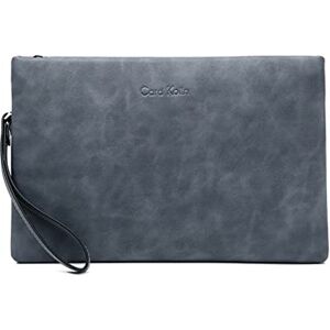 Generic Pochette en Cuir synthétique pour Homme avec emplacements pour Cartes Bleu Noir Gris - Publicité