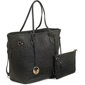 19V69 ITALIA Women Shopper Bag Laine Gold, Sac Cabas pour Femme, Noir - Publicité