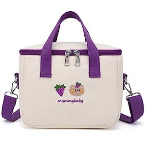 PORRASSO Sac Isotherme Repas Poids Léger Sac à Lunch Lunch Bag Panier Repas Isolé pour Femme Adolescents Enfant Bureau L'école Pique-Nique Extérieur Violet - Publicité