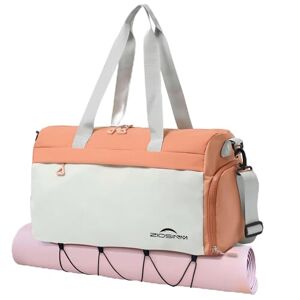 ZIOSINM Sac de Sport Femme Homme 35L Sac de Voyage avec Compartiment à Chaussures, Sac Weekender, Sac de Sport avec Poignée et Rangement pour Tapis de Yoga, Sac de Gym étanche (Orange) - Publicité