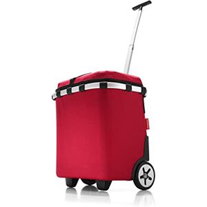 reisenthel carrycruiser iso cabas à roulettes portable et verrouillable avec fonction isotherme, cadre en aluminium robuste, capacité 40l, pochette intérieure en filet amovible, en noir, Couleur:rot - Publicité