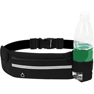 ALMAK Ceinture de course à pied Sac banane Sport avec porte-bouteille d'eau pour sac banane Accessoires, Noir - Publicité