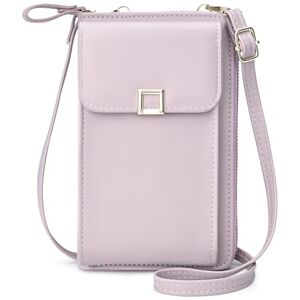 Yoowalar Sac Téléphone Portable Femmes, Cuir PU Sac à Bandoulière Pochette Telephone avec Fente pour Carte et Bandoulière Réglable, Petit Sac Portefeuille Telephone pour Femmes, Violet - Publicité