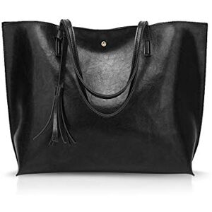 NICOLE & DORIS NICOLE&DORIS Femme Sac Cabas Grand Sac à Main Sac fourre-Tout en Cuir PU Sac à bandoulière Mode Sac à Main Noir - Publicité