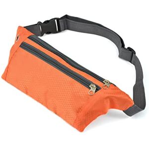 Generico Sac banane de course pour téléphone portable pour homme et femme, imperméable, réglable, ceinture de course pour randonnée, fitness, entraînement, voyage, porte-clé, porte-masque, rouge Orange - Publicité