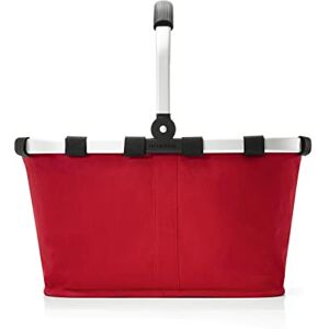 reisenthel carrybag cabas courses avec cadre aluminium stable, poignée rabattable, poche intérieure zippée, pliable, capacité 22l, polyester de haute qualité, déperlant, en rouge - Publicité