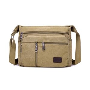AUXDIQ Waterproof Messenger Shoulder Bag,Multi Pockets Canvas Crossbody Bag for Men,Casual Lightweight Satchel Bag - Publicité