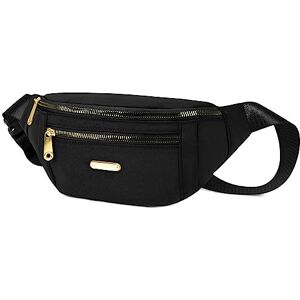 Geiomoo Sac Banane pour Homme et Femme, Sacoche de Ceinture avec Sangle Réglable pour Loisir ou Randonnée (Noir) - Publicité